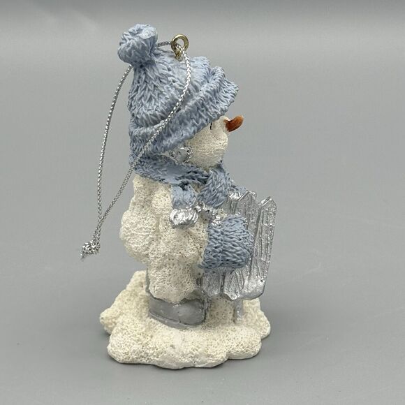 Vtg Encore Group Sleddin Snowman Christmas Ornament 1999 Seaonal Snow Buddies - Picture 2 of 8